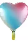Kalp Parlak Gökkuşağı Folyo Balon 18 inç