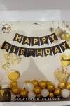 Siyah Gold Happy Birthday  Banner