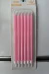 Uzun Mum 6'LI  15cm Pembe